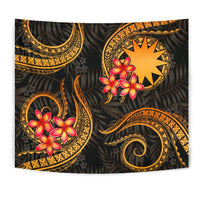 Nauru Tapestry - Gold Plumeria - Polynesian Pride