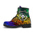 Hawaii Custom Personalised Leather Boots - Rainbow Polynesian Pattern - Polynesian Pride