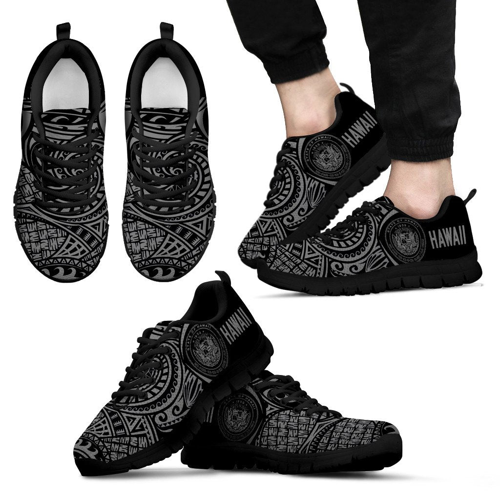 Hawaii Polynesian Sneakers - Circle Style 01 Men's Sneakers Black - Polynesian Pride