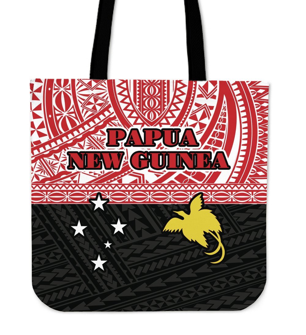 Papua New Guinea Tote Bags - Polynesian Style Tote Bag One Size Red - Polynesian Pride