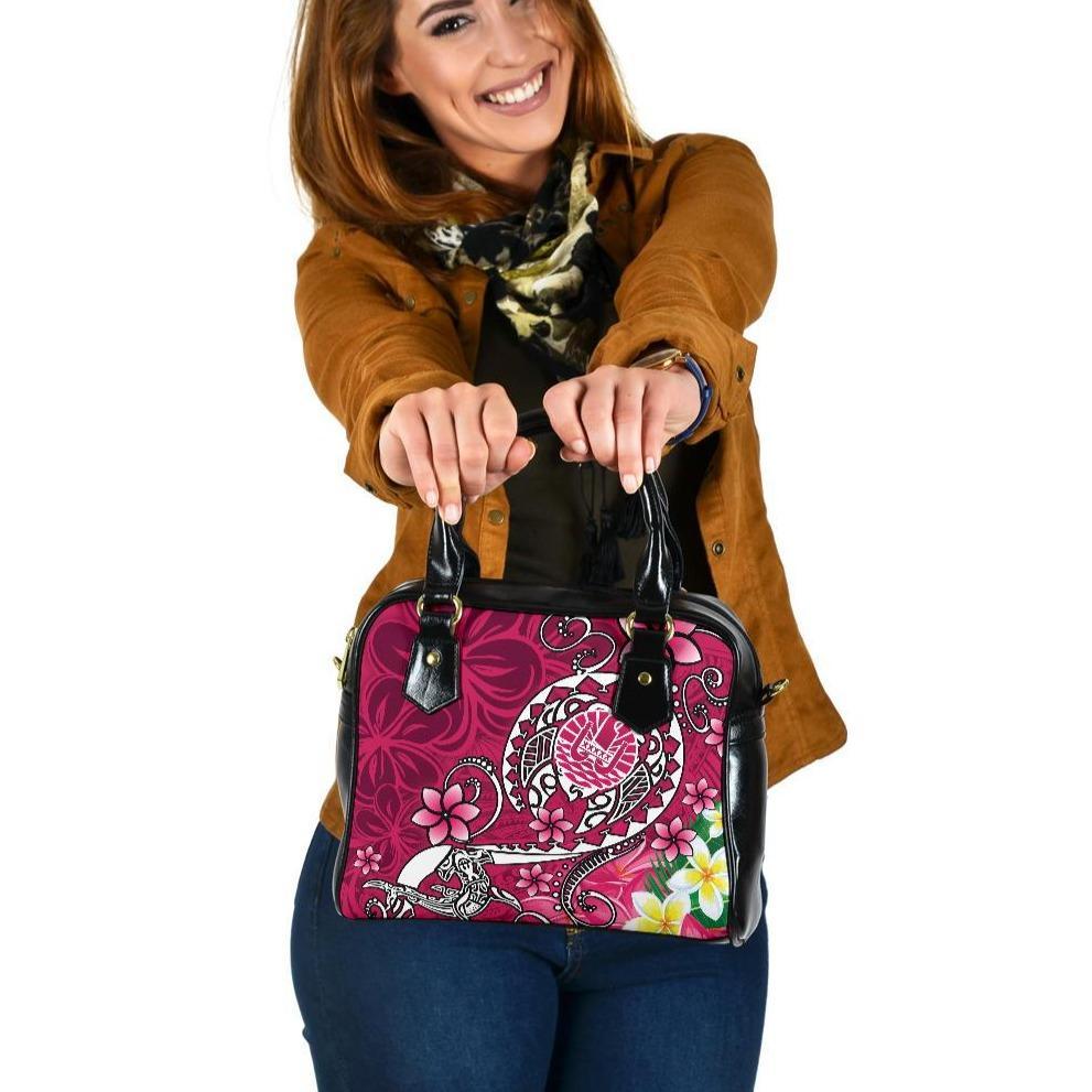 Tahiti Shoulder Handbag - Turtle Plumeria (Pink) One Size Pink - Polynesian Pride