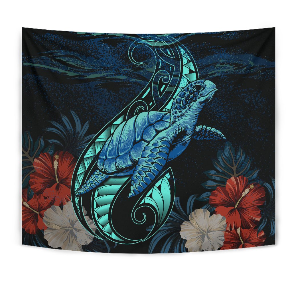 Hawaii Polynesian Honu Sea Hibiscus Tapestry - Polynesian Pride