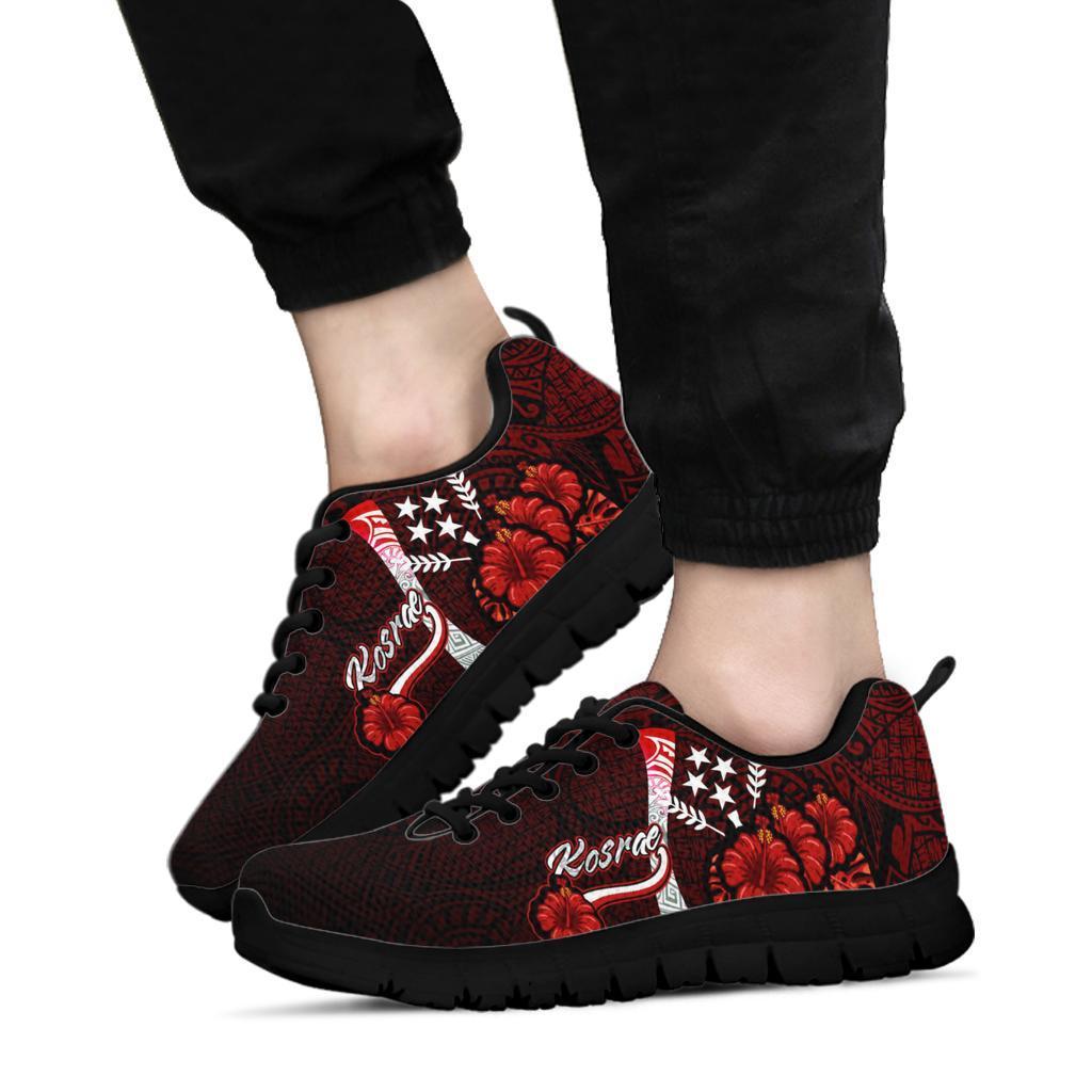 Kosrae Micronesia Sneakers - Coat Of Arm With Hibiscus - Polynesian Pride