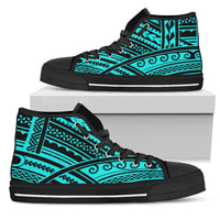 Polynesian Tribal High Top Shoes Unisex Black - Polynesian Pride