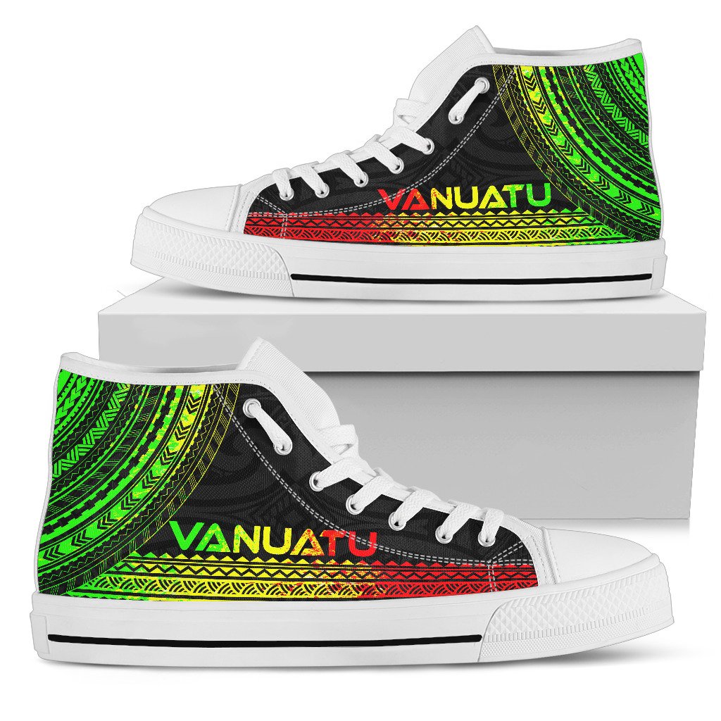 Vanuatu High Top Shoes - Polynesian Reggae Chief Version Unisex Black - Polynesian Pride