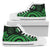 Palau High Top Cavas Shoes - Green Tentacle Turtle Unisex White - Polynesian Pride