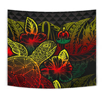 Vanuatu Tapestry - Turtle Hibiscus Pattern Reggae - Polynesian Pride