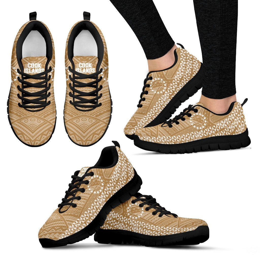 Cook Islands Polynesian Tribal Sneakers 05 Women's Sneakers Black - Polynesian Pride