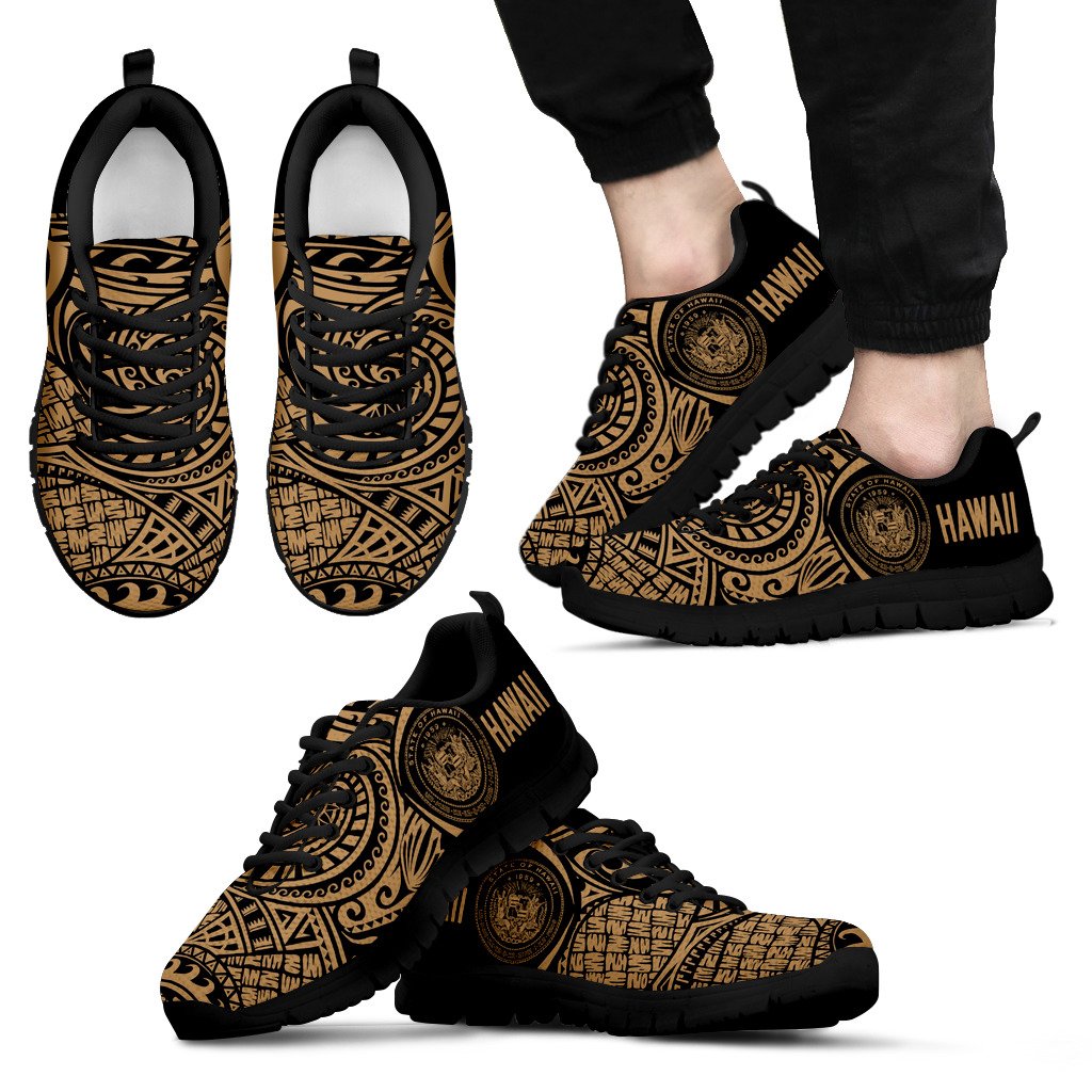 Hawaii Polynesian Sneakers - Circle Style 02 Men's Sneakers Black - Polynesian Pride