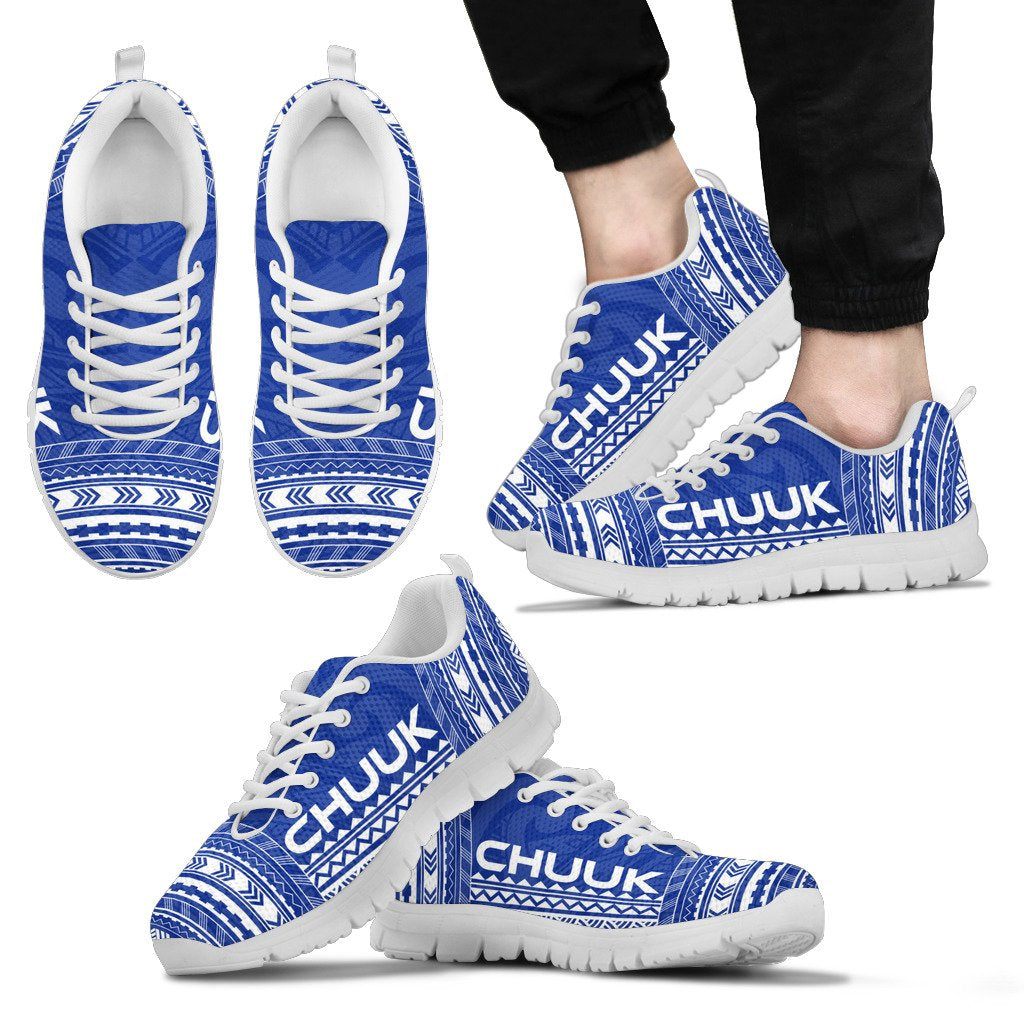 Chuuk Sneakers - Chuuk Polynesian Chief Tattoo Blue Version - Polynesian Pride