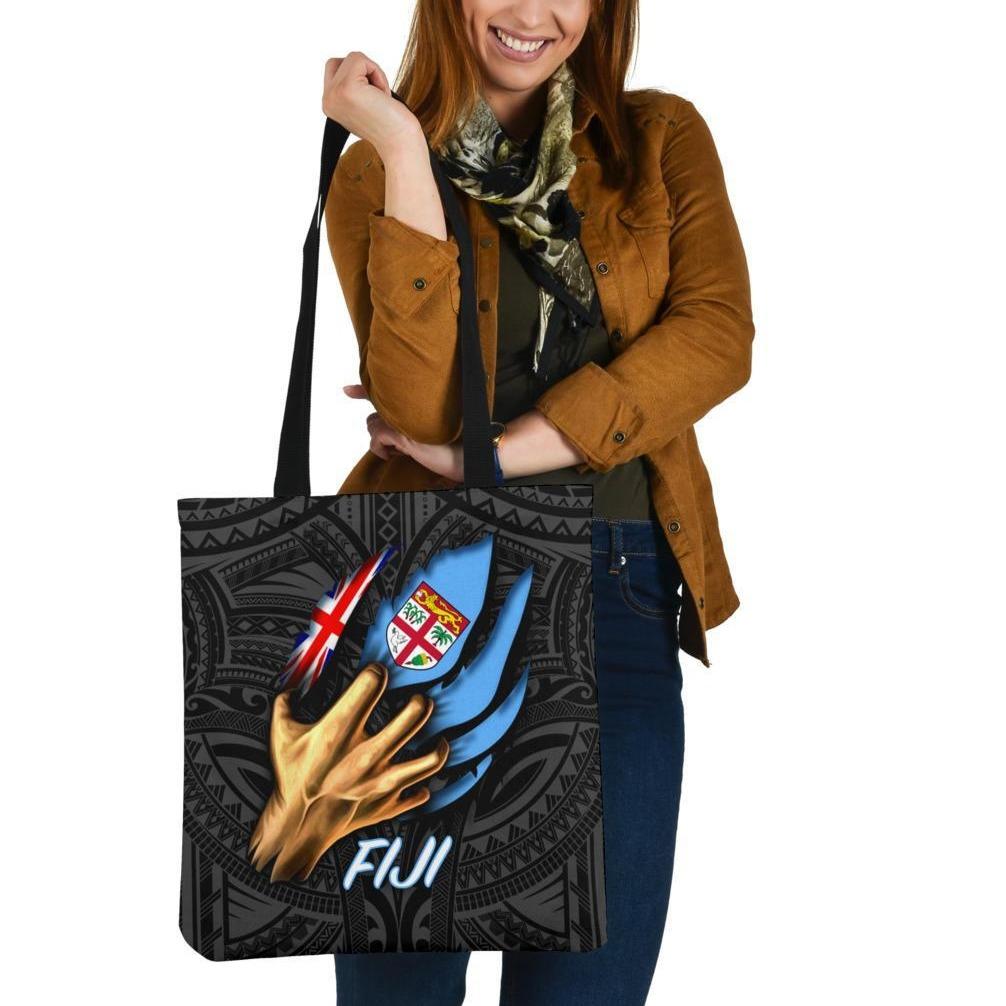 Fiji Tote Bag - Fiji In Me (Black) Tote Bag One Size Black - Polynesian Pride