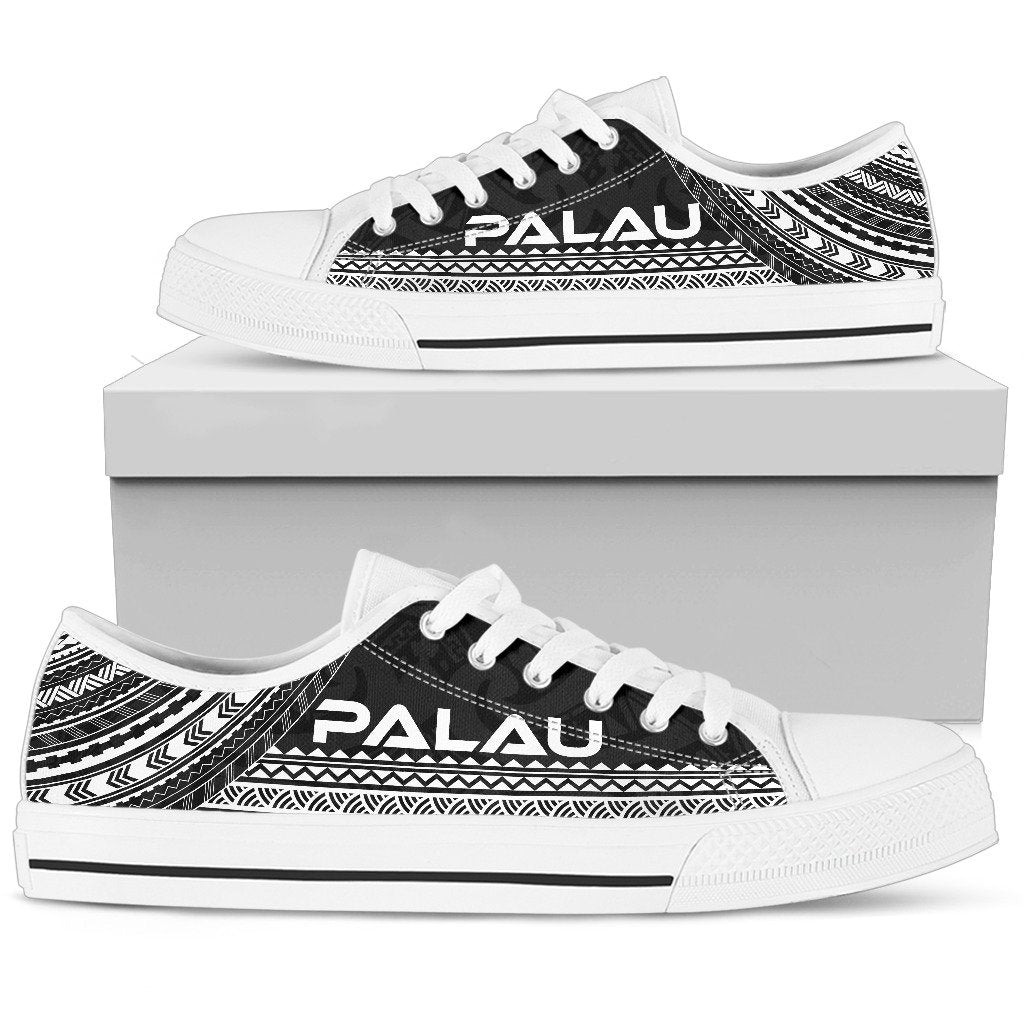 Palau Low Top Shoes - Polynesian Black Chief Version White - Polynesian Pride