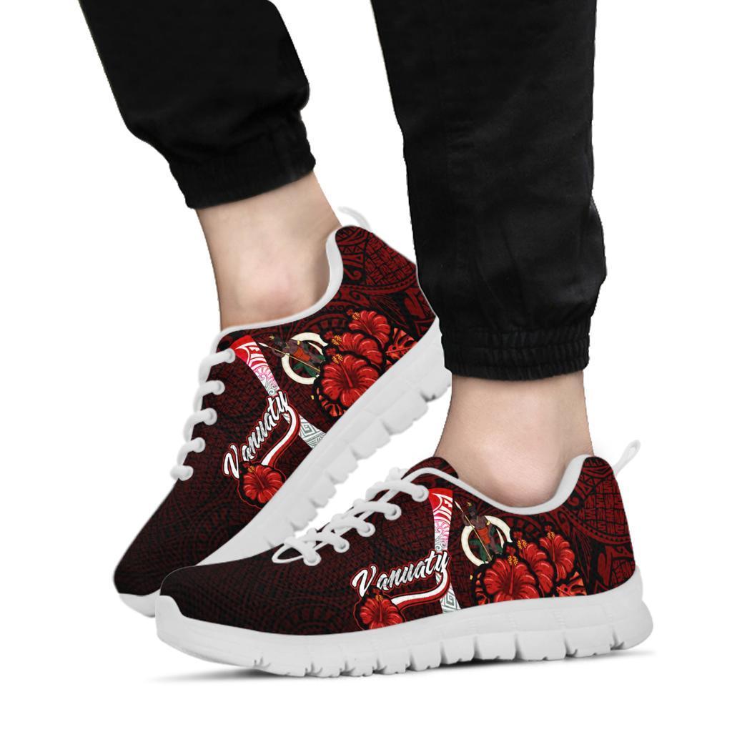 Vanuatu Polynesian Sneakers - Coat Of Arm With Hibiscus - Polynesian Pride