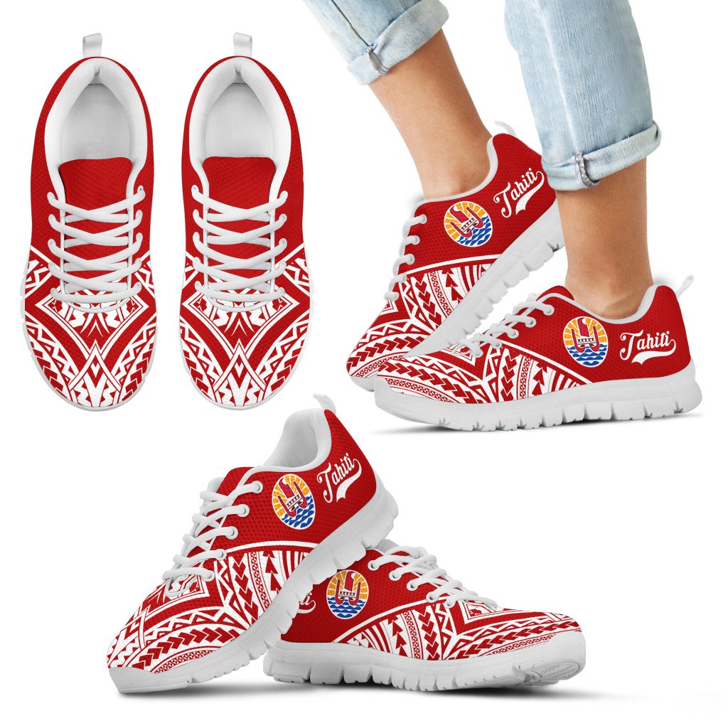 Tahiti Sneakers - Tahiti Flag Polynesian Tattoo 2nd Ver - Polynesian Pride
