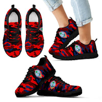 Guam Sneakers - Guam Coat Of Arms Camo Red Style - Polynesian Pride