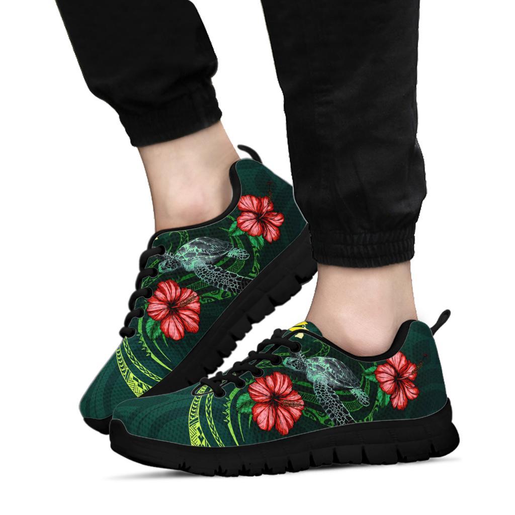 Hawaii Polynesian Sneakers - Green Turtle Hibiscus - Polynesian Pride