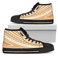 Polynesian High Top Shoes - Gold White Version Unisex White - Polynesian Pride