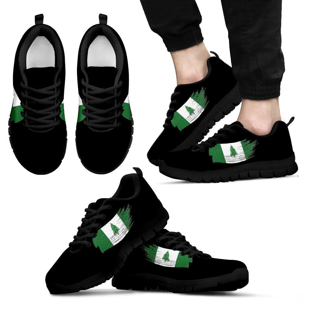 Norfolk Island Sneakers - Norfolk Island Flag - 2 K5 Unisex Black - Polynesian Pride