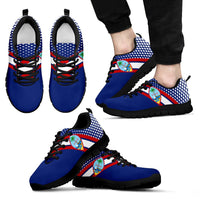 Guam Sneakers - Guam Coat Of Arms Dot Style Unisex Black - Polynesian Pride