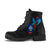 Guam Leather Boots - KingFisher Bird With Map - Polynesian Pride