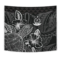 Vanuatu Tapestry - Turtle Hibiscus Pattern Black - Polynesian Pride