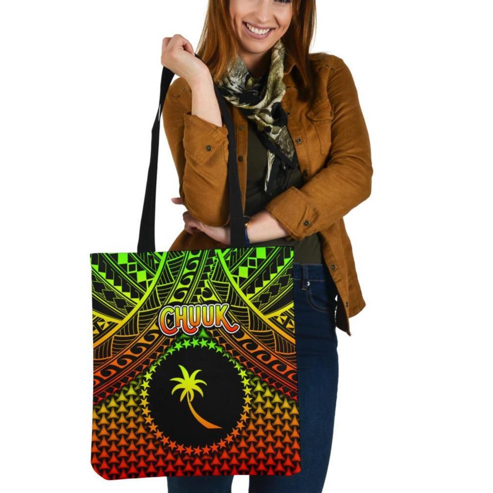 Polynesian Chuuk Tote Bags - Reggae Vintage Polynesian Pattern Tote Bag One Size Reggae - Polynesian Pride