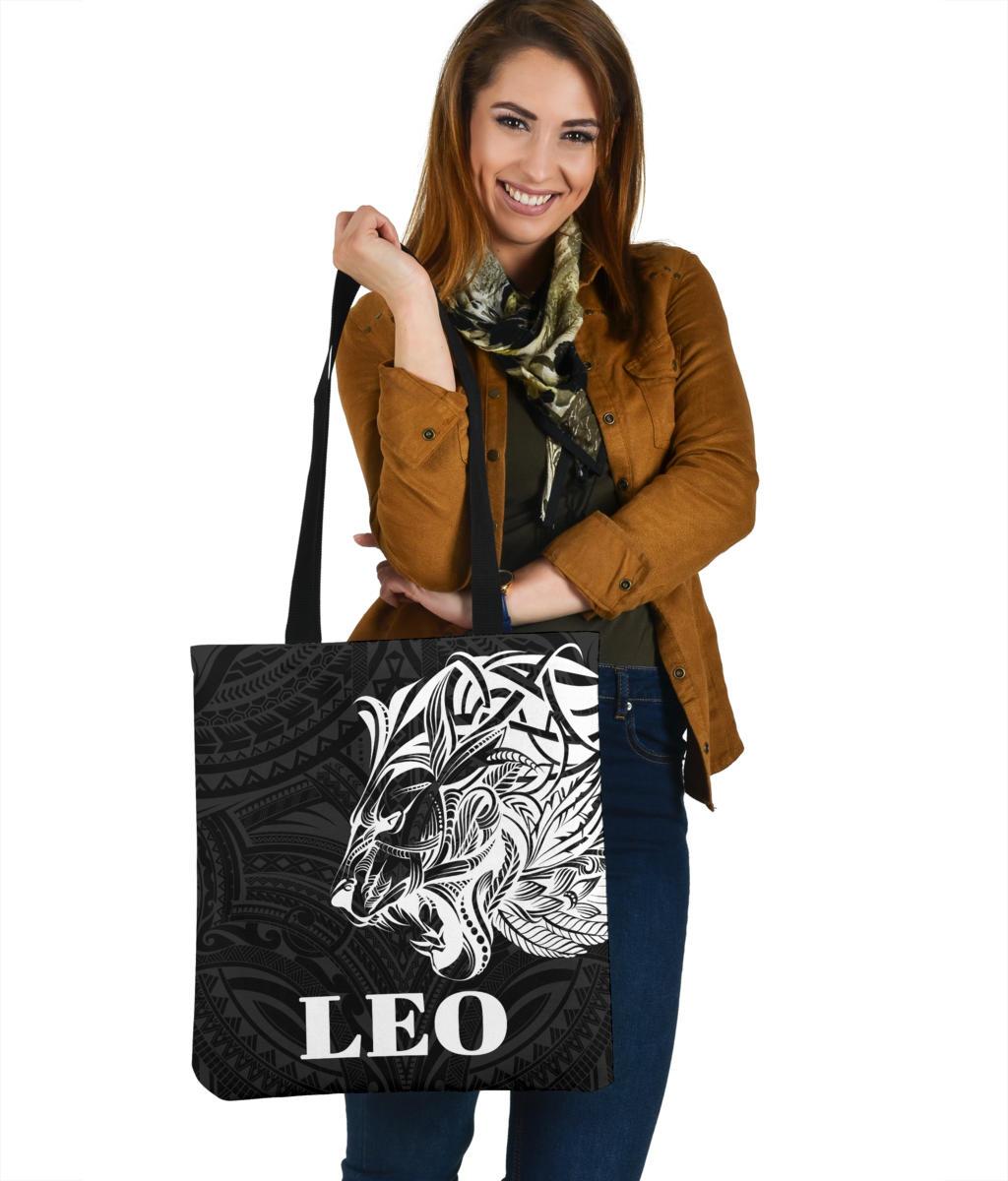 Sun In Leo Zodiac Tote Bag Polynesian Tattoo Simple - White Tote Bag One Size Art - Polynesian Pride