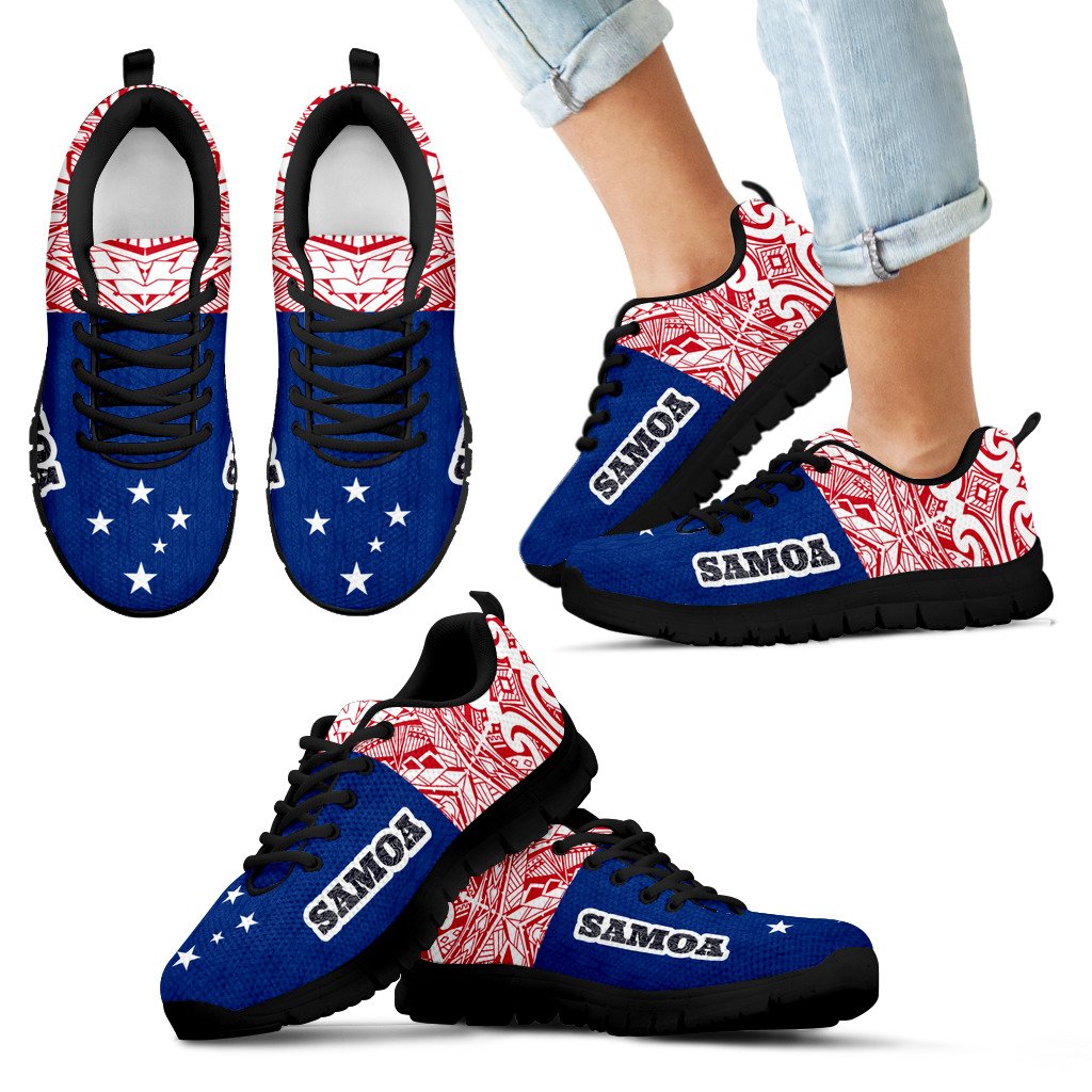 Samoa Sneakers - Samoa Flag Polynesian Tattoo - Polynesian Pride