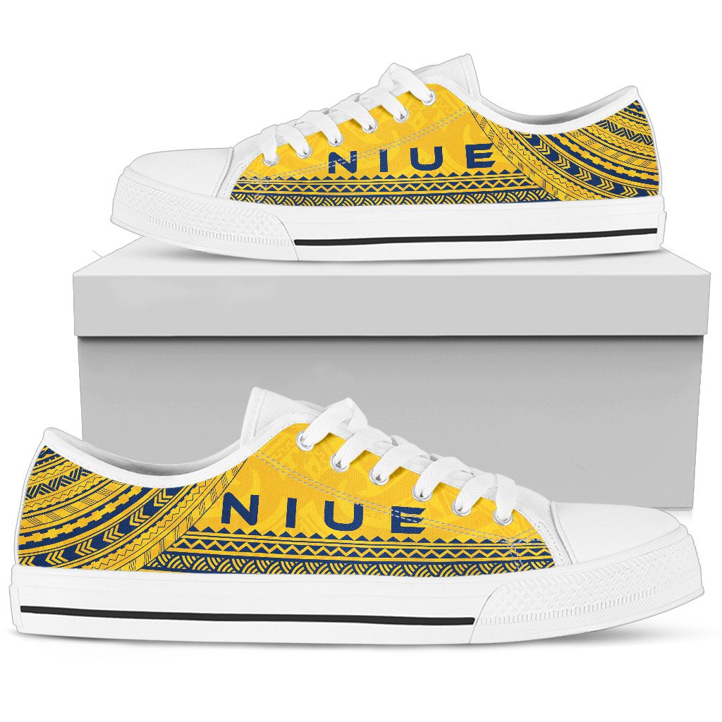 Niue Low Top Shoes - Polynesian Flag Chief Version - Polynesian Pride