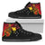 Papua New Guinea High Top Shoes - Tumbuan, Duk - duk and Lime Gourd Unisex Black - Polynesian Pride