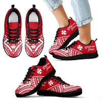 Wallis and Futuna Rising Sneakers - Wallis and Futuna Coat Of Arms Polynesian Tattoo - A16 - Polynesian Pride