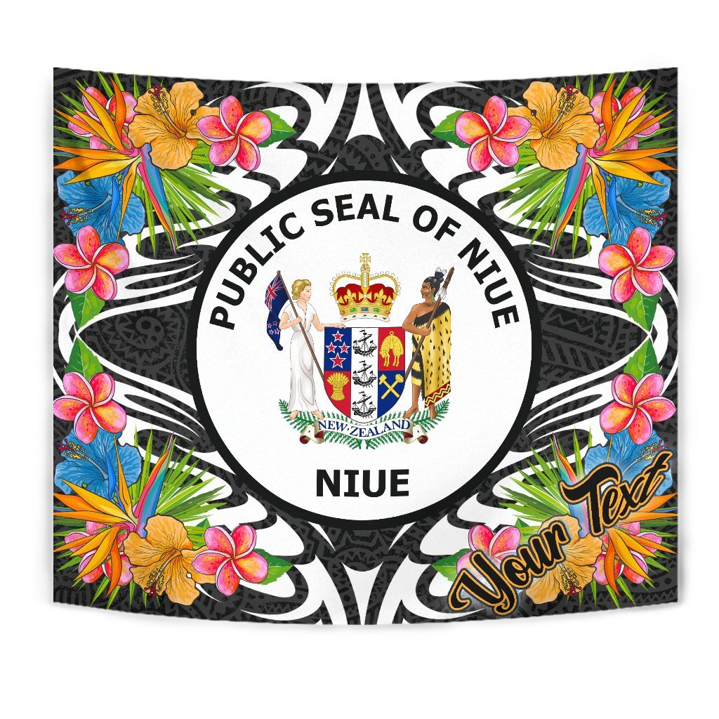 Niue Tapestrys - Custom Personalised Tropical Flowers Style - Polynesian Pride