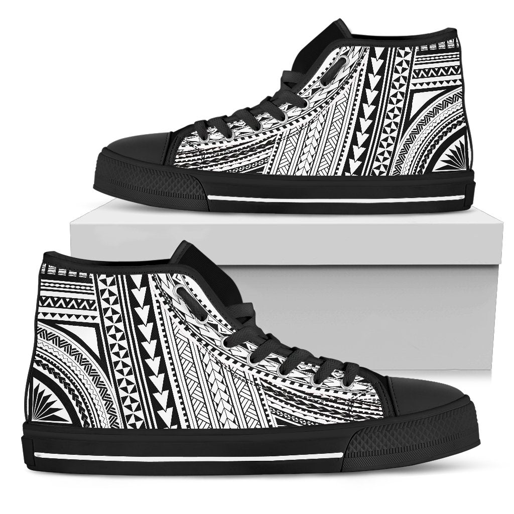 Polynesian High Top Canvas Shoes Unisex White - Polynesian Pride