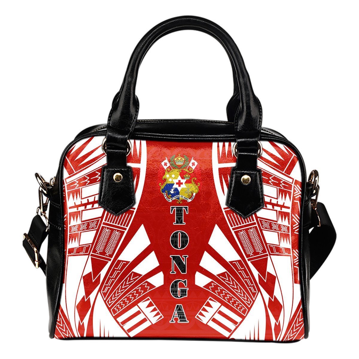 Tonga Shoulder Handbag - Polynesian Tattoo Flag One Size White - Polynesian Pride