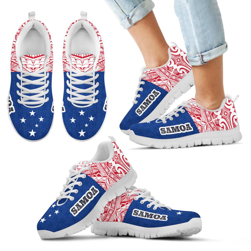 Samoa Sneakers - Samoa Flag Polynesian Tattoo - Polynesian Pride