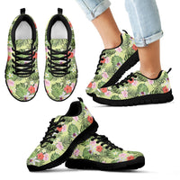 Hawaii Tropical Hibiscus, Plumeria Green Sneakers Kid's Sneakers - Polynesian Pride