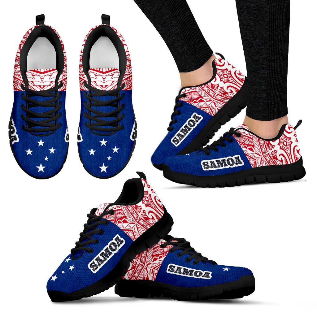 Samoa Sneakers - Samoa Flag Polynesian Tattoo - Polynesian Pride
