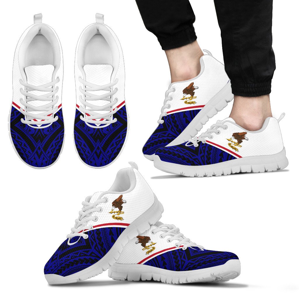 American Samoa Sneakers - American Samoa Flag Polynesian Tattoo - Polynesian Pride