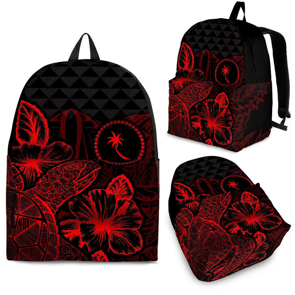 Chuuk Polynesian Backpack Turtle Hibiscus Red Red - Polynesian Pride