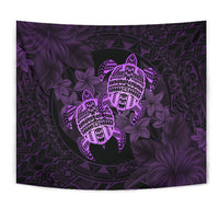 hawaiiTapestry - Turtle Strong Pattern Hibiscus Plumeria Violet AH - Polynesian Pride