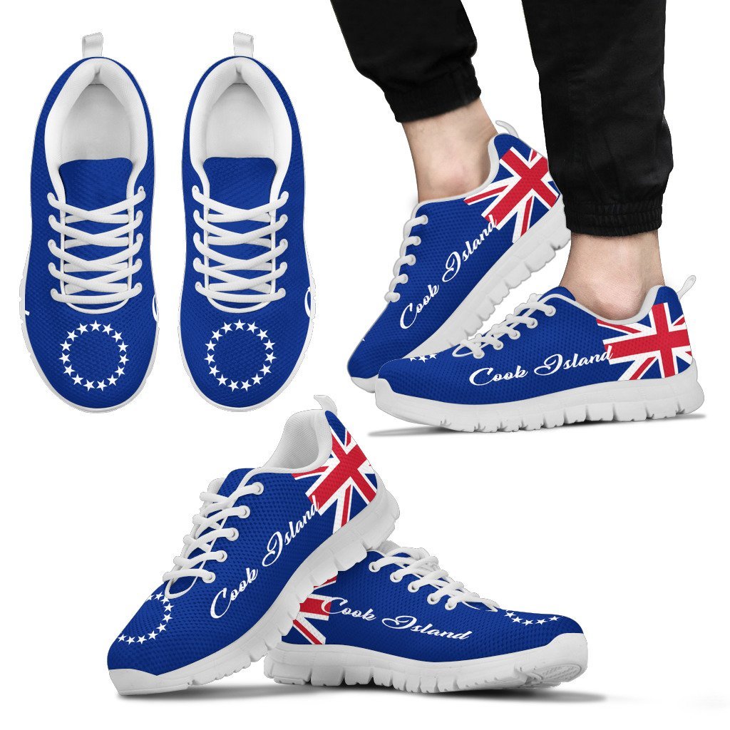 Cook Islands Sneakers - Cook Islands Flag - K5 Unisex White - Polynesian Pride