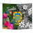 Tuvalu Tapestry - Turtle Plumeria Banana Leaf Wall Tapestry Black - Polynesian Pride