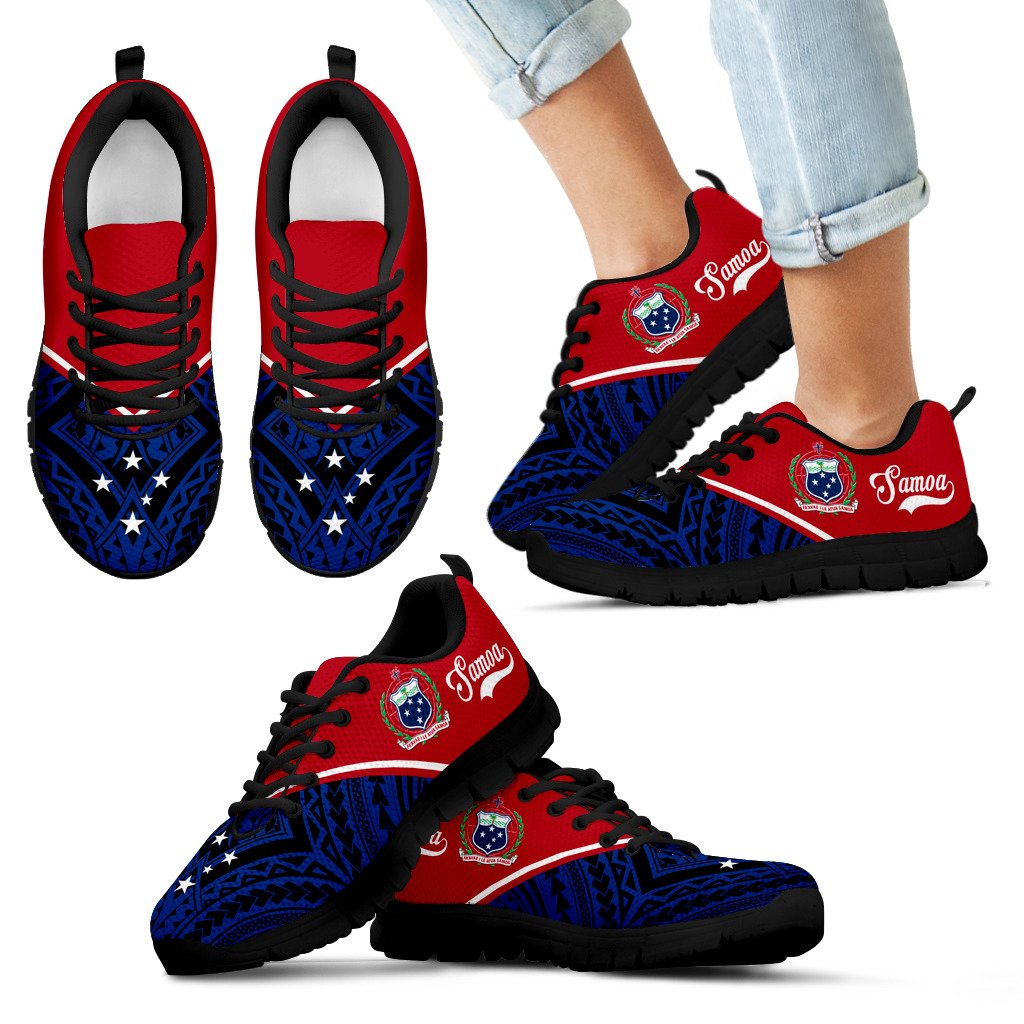 Samoa Sneakers - Samoa Coat Of Arms Polynesian Tattoo 3rd Ver - Polynesian Pride