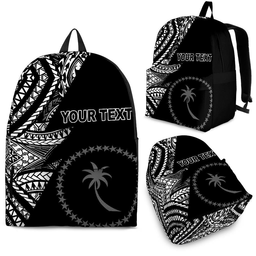 Chuuk Custom Personalised Backpack Flash Black Black - Polynesian Pride