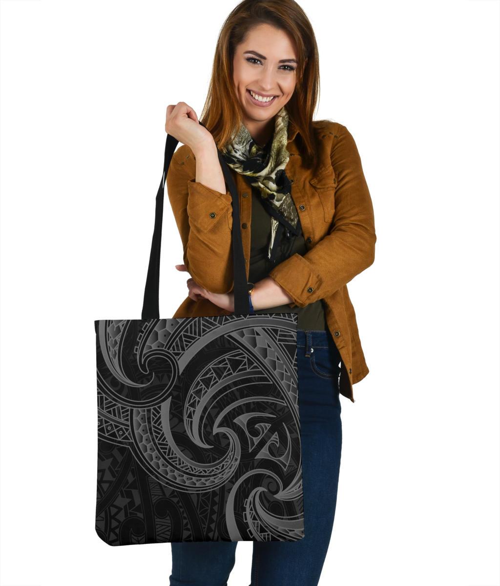 New Zealand Maori Mangopare Tote Bag Polynesian - Black Tote Bag One Size Black - Polynesian Pride