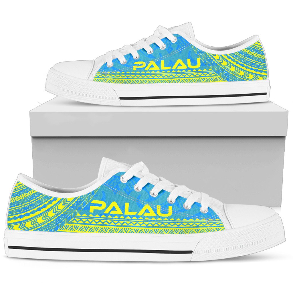 Palau Low Top Shoes - Polynesian Flag Chief Version White - Polynesian Pride