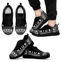 Niue Sneakers - Niue Polynesian Chief Tattoo Black Version Unisex Black - Polynesian Pride