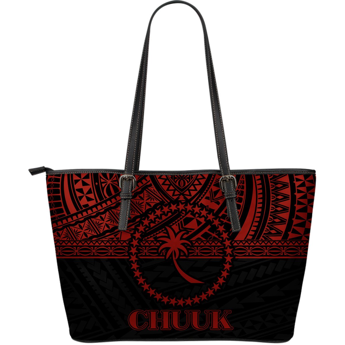 Chuuk Leather Tote Bag - Red Style Red - Polynesian Pride