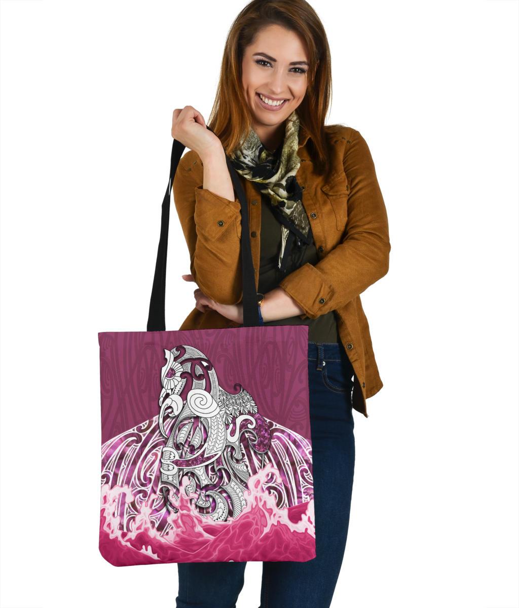 Maori Manaia The Blue Sea Tote Bag, Pink Tote Bag One Size Pink - Polynesian Pride