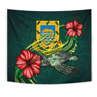 Tuvalu Polynesian Tapestry - Green Turtle Hibiscus - Polynesian Pride